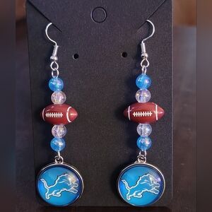 Football Detroit Lions Themed Earrings